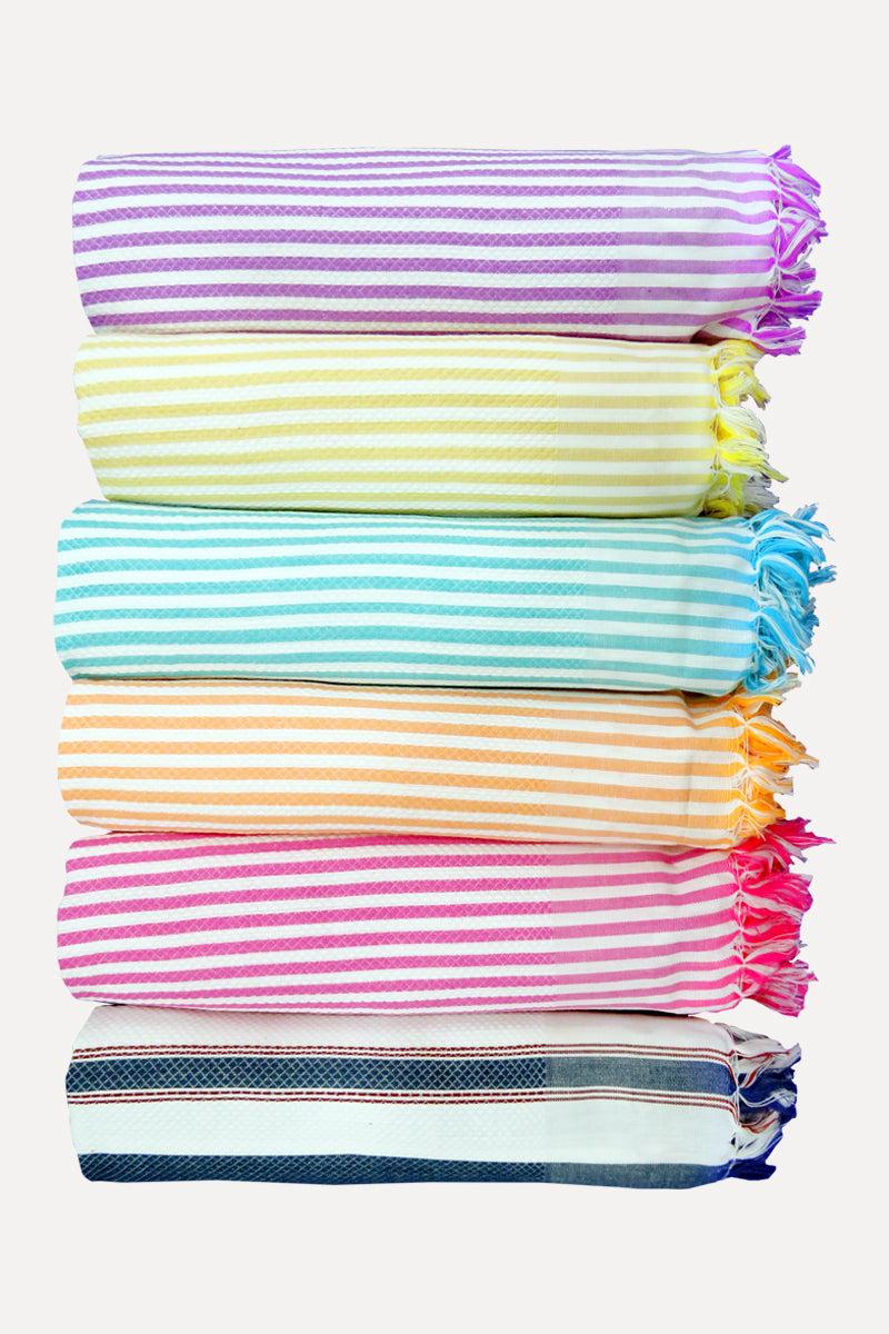 Cotton Striped Towel Blue 30x60