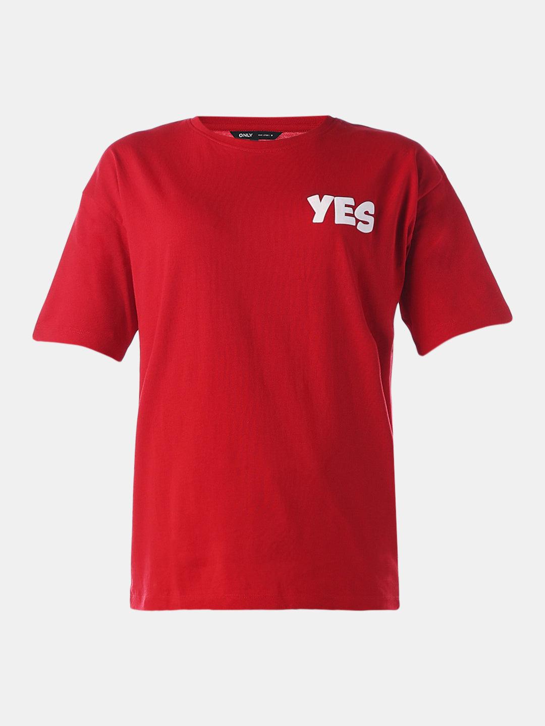 Printed T-Shirt Red M