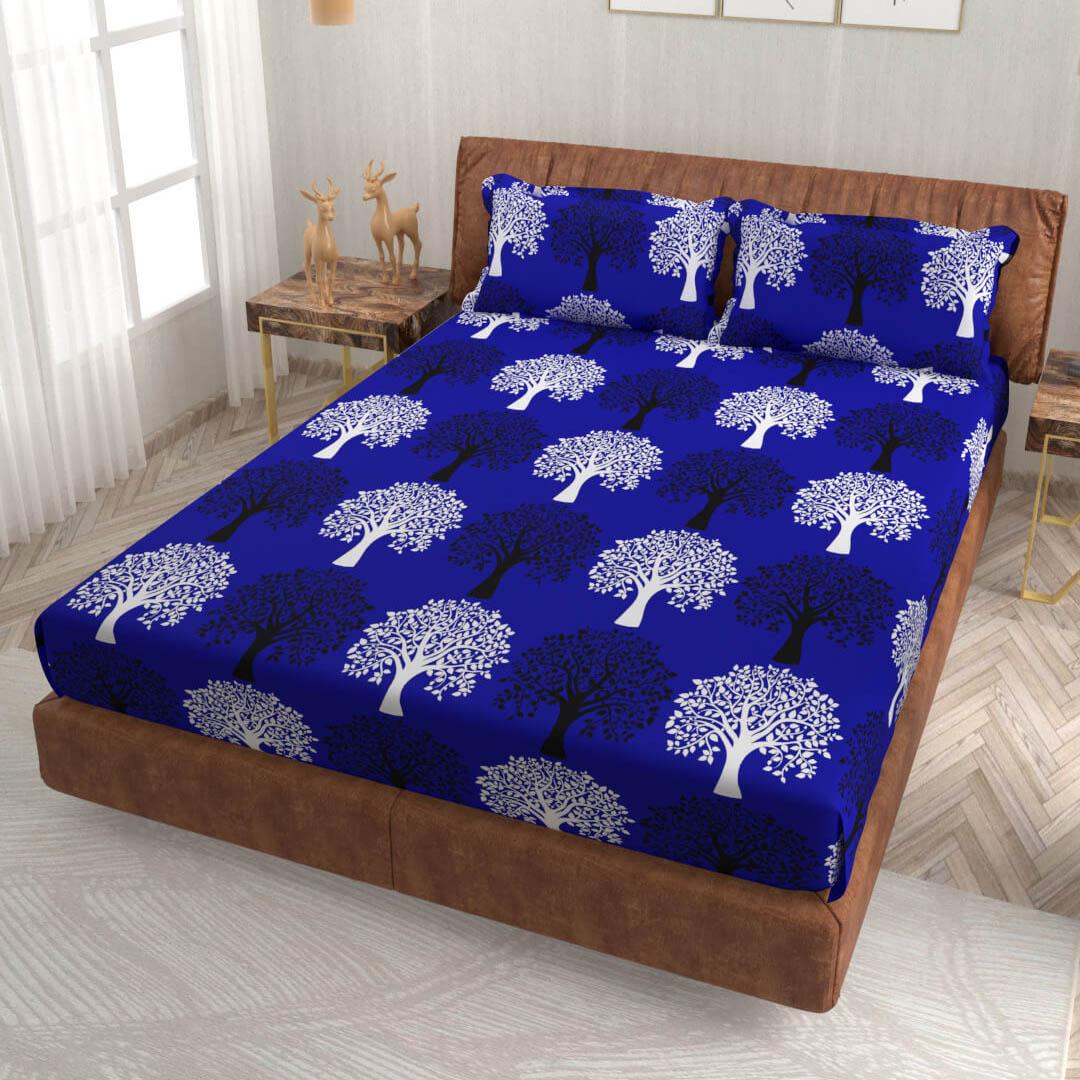 Printed Bedsheet Blue Double 90x100